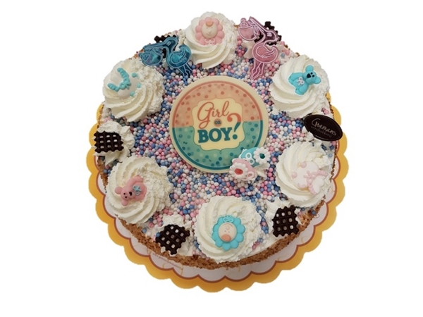 Gender reveal taart jongen